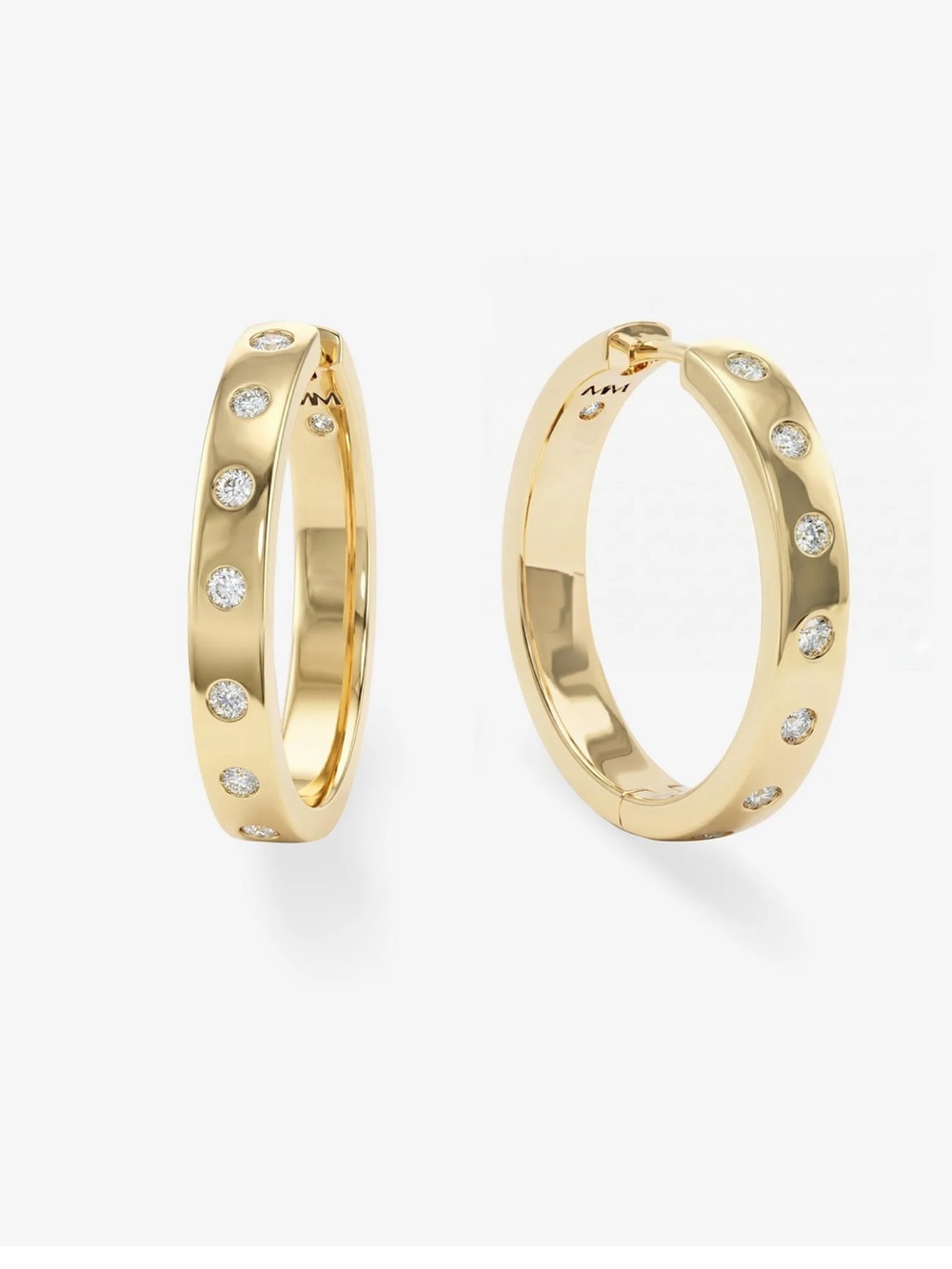 Melinda Maria Gold Hoop Earrings with Embedded Crystals